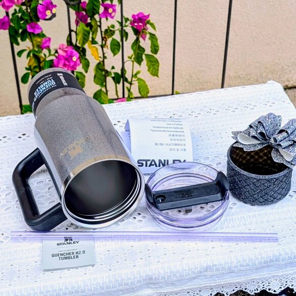 NIB Limited Edition! Stanley Midnight Glitz 40oz Tumbler + Custom Bow/Boot - Picture 6 of 9